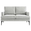 Modway Evermore Metal and Upholstered Fabric Loveseat in Light Gray