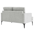 Modway Evermore Metal and Upholstered Fabric Loveseat in Light Gray