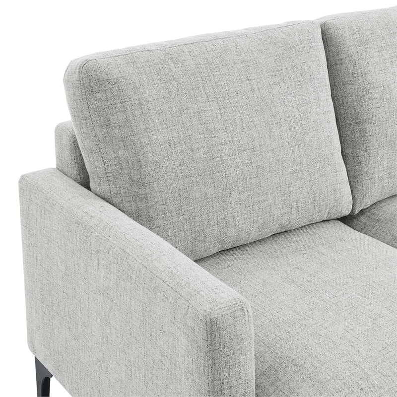 Modway Evermore Metal and Upholstered Fabric Loveseat in Light Gray