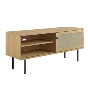Modway Cambria Rattan and Particleboard TV Stand for TVs up to 47&quot in Oak