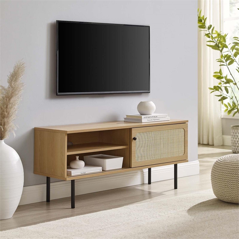 Modway Cambria Rattan and Particleboard TV Stand for TVs up to 47