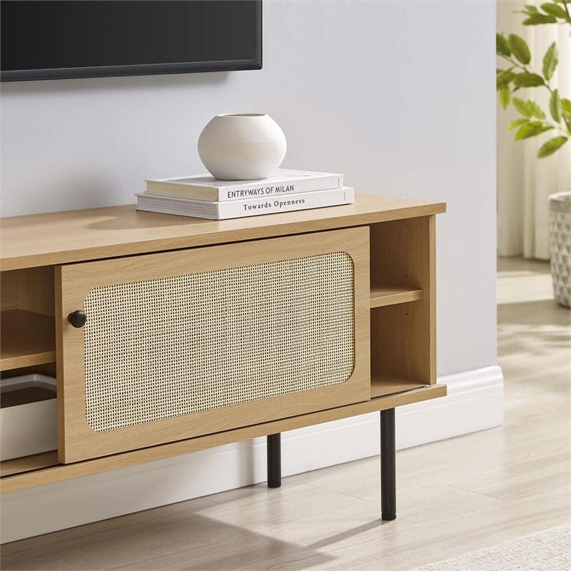 Modway Cambria Rattan and Particleboard TV Stand for TVs up to 47