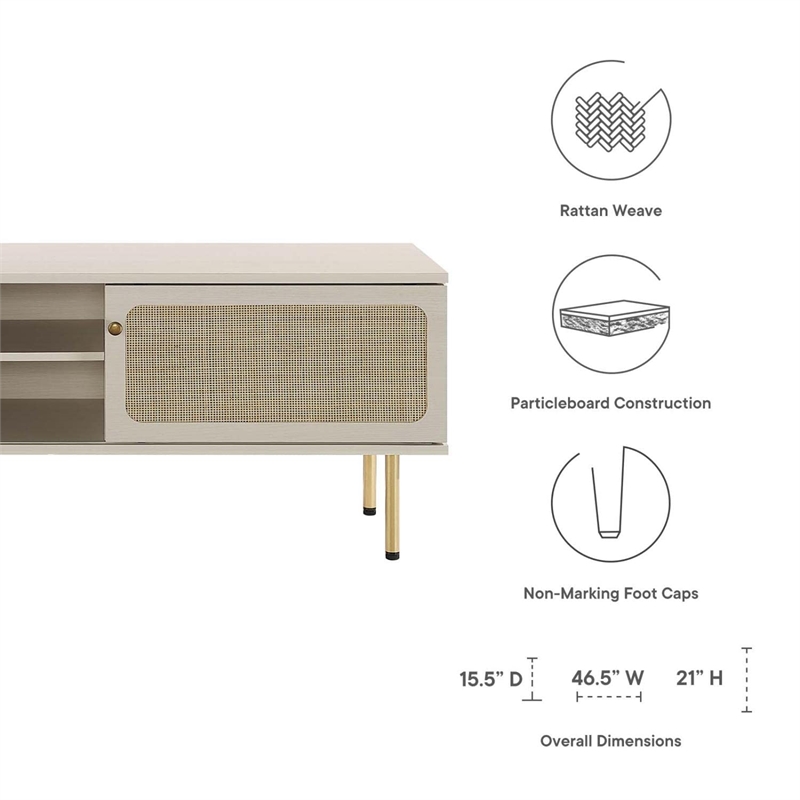 Modway Cambria Rattan and Particleboard TV Stand for TVs up to 47