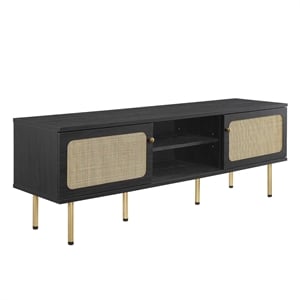 Modway Cambria Rattan and Particleboard TV Stand for TVs up to 60&quot in Black