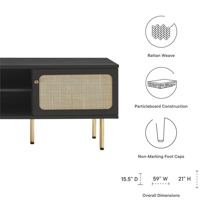 Modway Cambria Rattan and Particleboard TV Stand for TVs up to 60