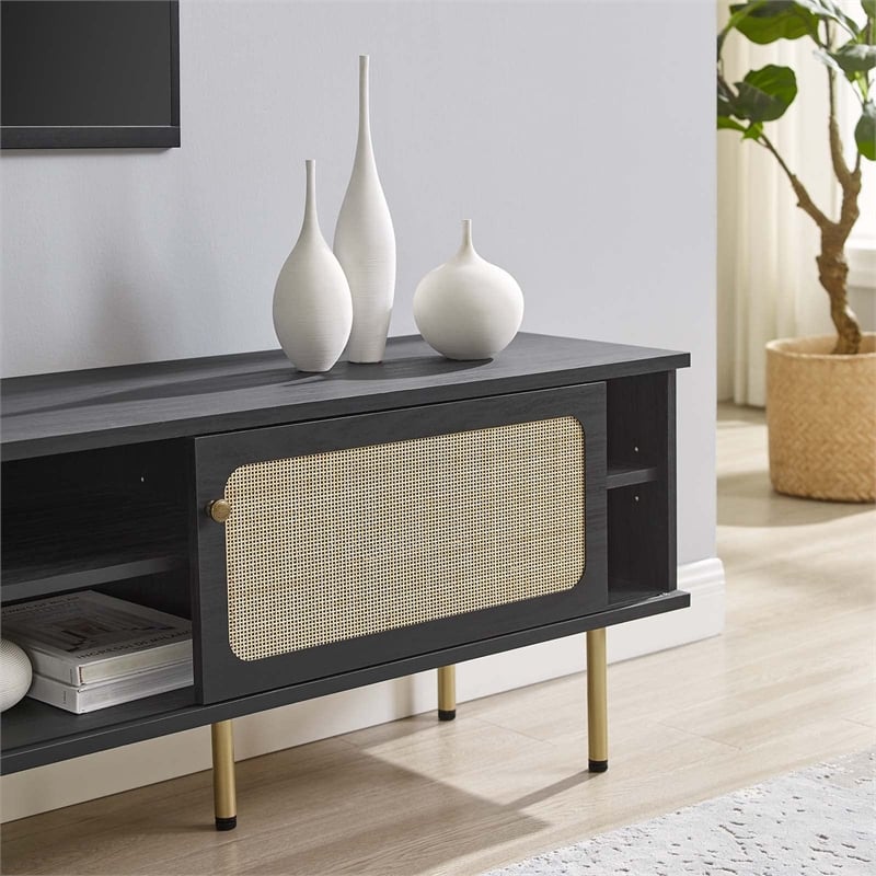 Modway Cambria Rattan and Particleboard TV Stand for TVs up to 70