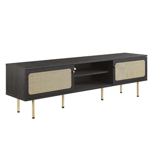 Modway Cambria Rattan and Particleboard TV Stand for TVs up to 70&quot in Black