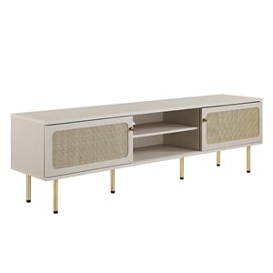 Modway Cambria Rattan and Particleboard TV Stand for TVs up to 70&quot in White