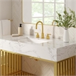 Modway Gridiron Stainless Steel Bathroom Vanity in White/Gold