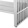 Modway Gridiron Stainless Steel Bathroom Vanity in White/Silver