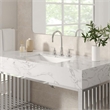 Modway Gridiron Stainless Steel Bathroom Vanity in White/Silver