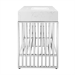 Modway Gridiron Stainless Steel Bathroom Vanity in White/Silver