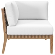 Modway Clearwater 6-Piece Wood Fabric Outdoor Sectional Sofa in Gray/White