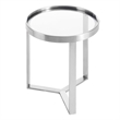 Modway Relay Modern Style Glass and Stainless Steel Side Table in Silver