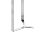Modway Relay Modern Style Glass and Stainless Steel Side Table in Silver