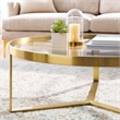 Modway Relay Modern Style Glass and Stainless Steel Coffee Table in Gold