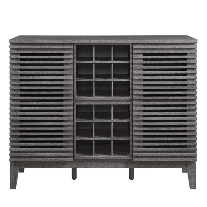 Modway Render Particleboard and Laminate Bar Cabinet in Charcoal