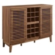 Modway Render Particleboard and Laminate Bar Cabinet in Walnut