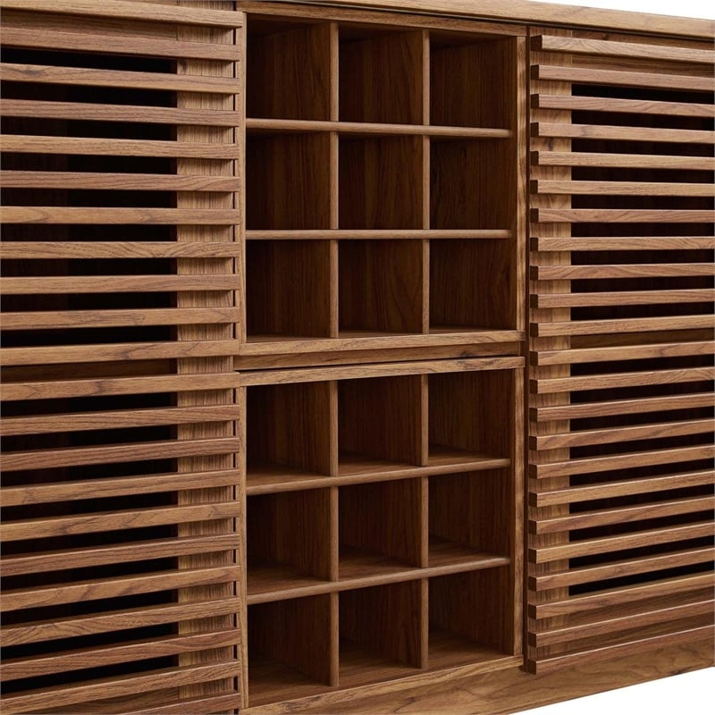 Modway Render Particleboard and Laminate Bar Cabinet in Walnut