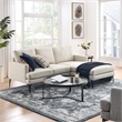 Modway Evermore Right-Facing Metal and Upholstered Fabric Sectional Sofa - Beige