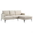 Modway Evermore Right-Facing Metal and Upholstered Fabric Sectional Sofa - Beige