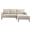 Modway Evermore Right-Facing Metal and Upholstered Fabric Sectional Sofa - Beige