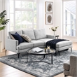 Modway Evermore Right-Facing Metal and Upholstered Fabric Sectional Sofa in Gray