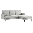 Modway Evermore Right-Facing Metal and Upholstered Fabric Sectional Sofa in Gray