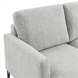 Modway Evermore Right-Facing Metal and Upholstered Fabric Sectional Sofa in Gray