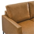 Modway Evermore Modern Style Vegan Leather and Metal Loveseat in Tan
