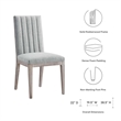 Modway Maisonette Solid Wood and Tufted Fabric Dining Side Chair in Light Gray