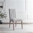 Modway Maisonette Solid Wood and Tufted Fabric Dining Side Chair in Light Gray