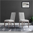 Modway Maisonette Solid Wood and Tufted Fabric Dining Side Chair in Light Gray