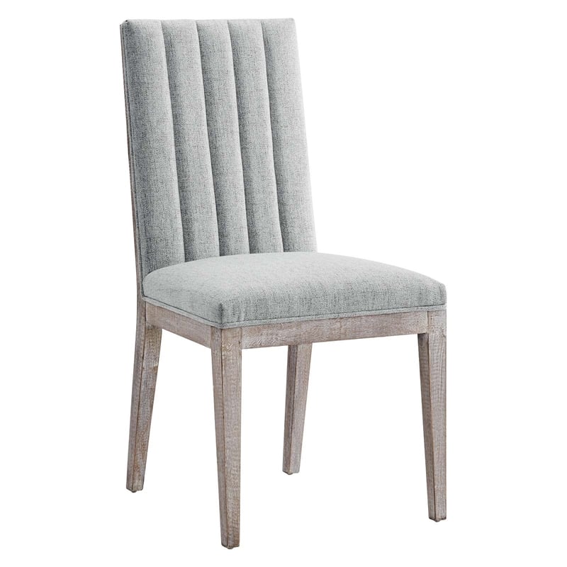 Modway Maisonette Solid Wood and Tufted Fabric Dining Side Chair in Light Gray