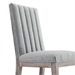 Modway Maisonette Solid Wood and Tufted Fabric Dining Side Chair in Light Gray