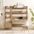 Modway Bixby 2-Piece Modern Style Wood Office Desk and Bookshelf - Oak