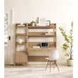 Modway Bixby 2-Piece Modern Style Wood Office Desk and Bookshelf - Oak
