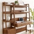 Modway Bixby 2-Piece Wood Office Desk and Bookshelf - Walnut