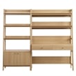 Modway Bixby 2-Piece Modern Style Wood Office Desk and Bookshelf in Oak