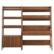 Modway Bixby 2-Piece Wood Office Desk and Bookshelf in Walnut