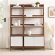 Modway Bixby Particleboard and MDF Bookshelves in Walnut/White (Set of 2)