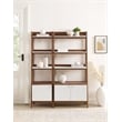 Modway Bixby Particleboard and MDF Bookshelves in Walnut/White (Set of 2)