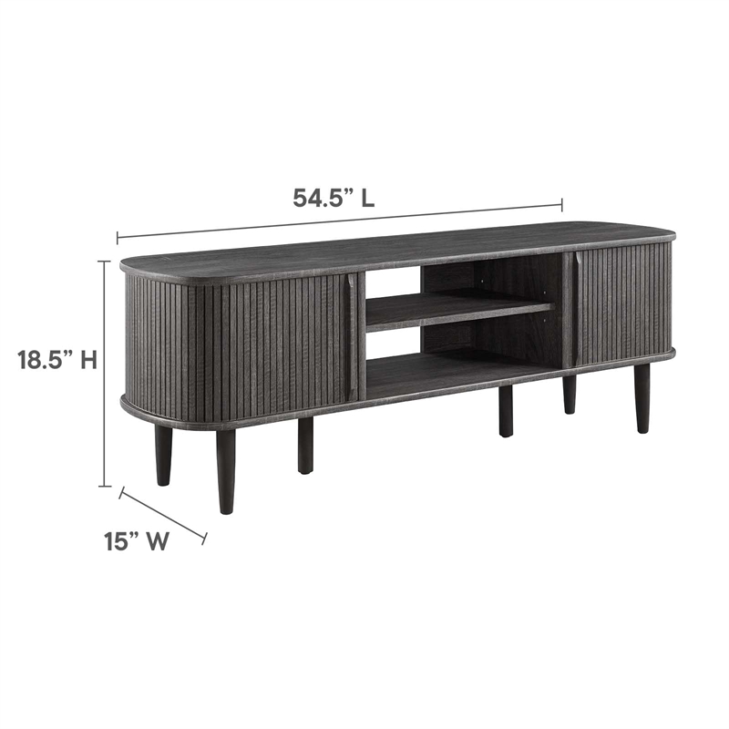 Modway Contour Rubberwood and MDF Wood TV Stand for TVs up to 60