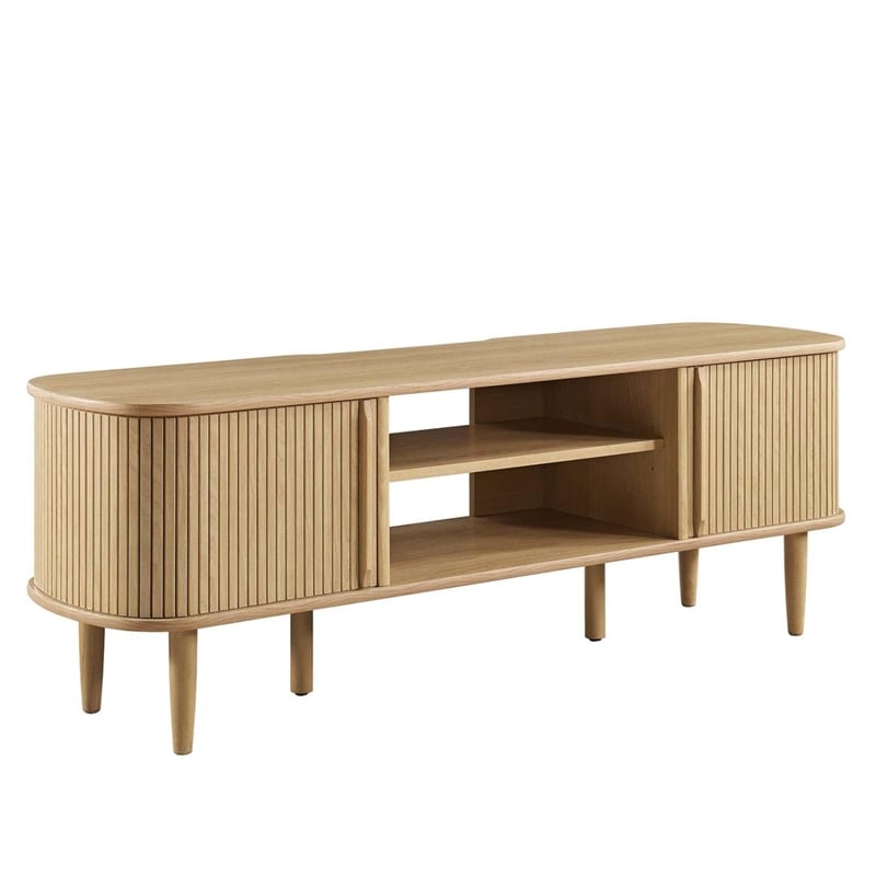 Modway Contour Rubberwood and MDF Wood TV Stand for TVs up to 60