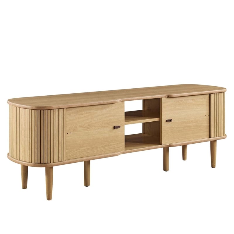 Modway Contour Rubberwood and MDF Wood TV Stand for TVs up to 60