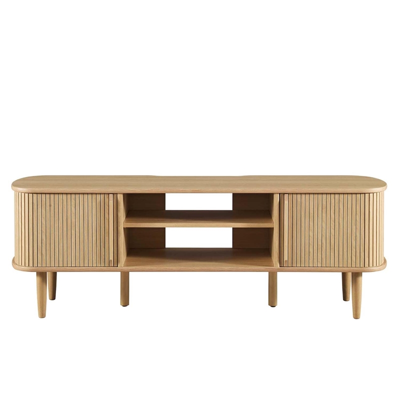 Modway Contour Rubberwood and MDF Wood TV Stand for TVs up to 60