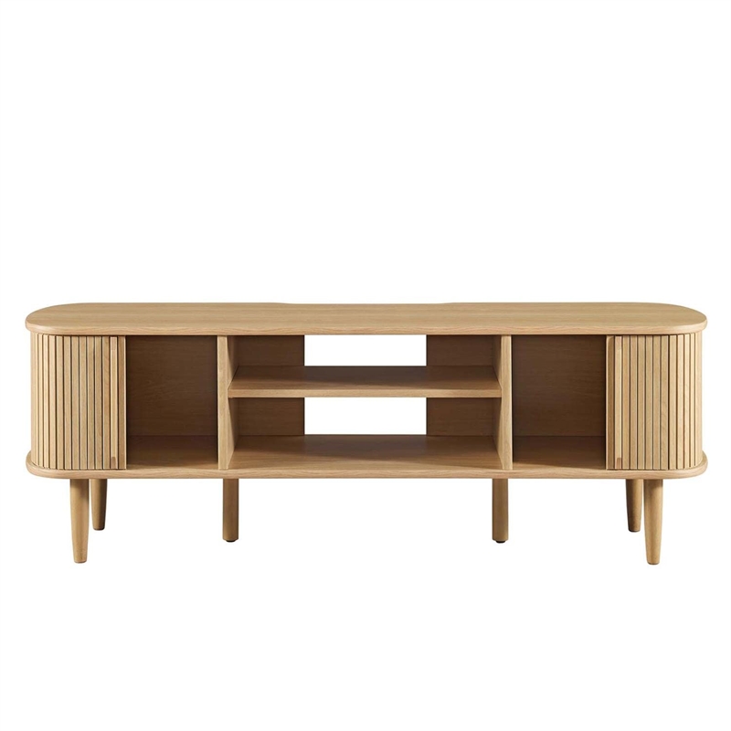 Modway Contour Rubberwood and MDF Wood TV Stand for TVs up to 60