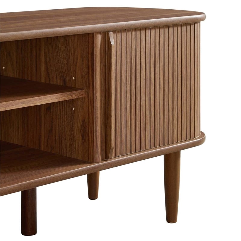 Modway Contour Rubberwood and MDF Wood TV Stand for TVs up to 60