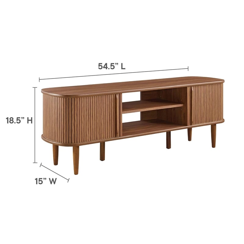 Modway Contour Rubberwood and MDF Wood TV Stand for TVs up to 60