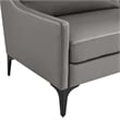Modway Corland Modern Style Leather and Metal Sofa in Gray Finish